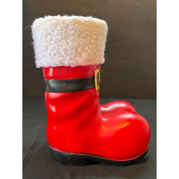 Holiday Boot Decorative Ornament By Merry Moments - 9" x 6" x 6" - Red & White - - Picture 3 of 9